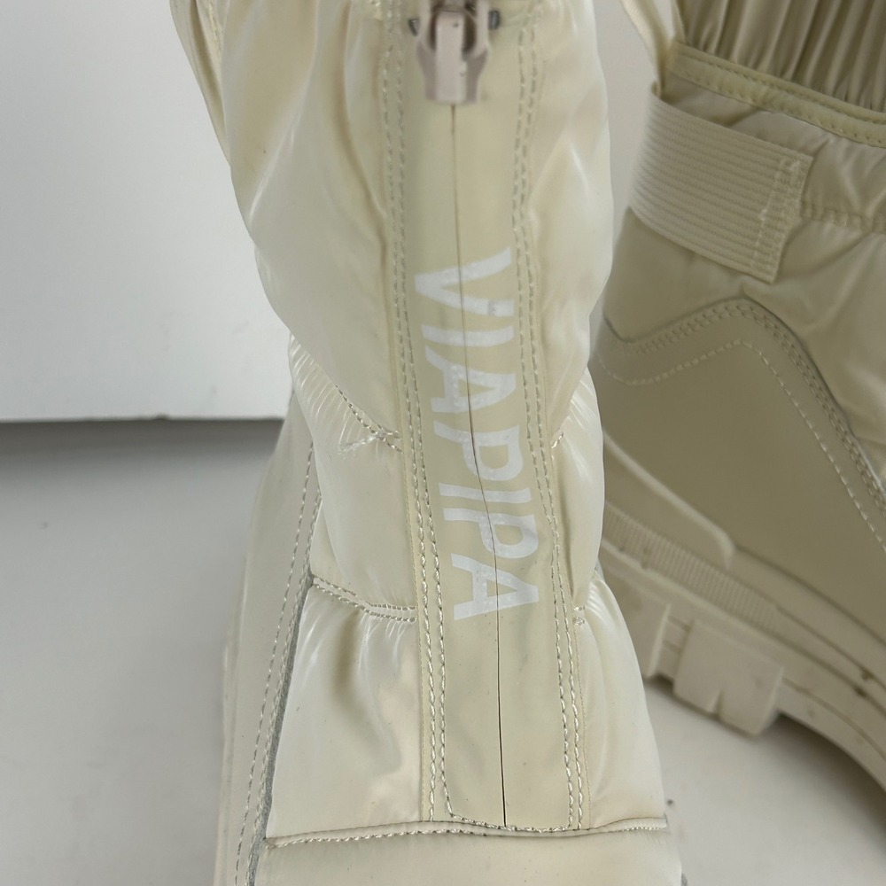 Viapipa Cream Puffer Snow Boots Faux Fur Lined Chunky Platform Lug Sole Mens 8 - Picture 2 of 8